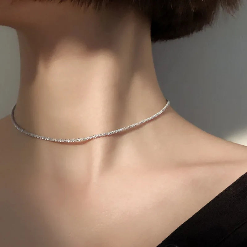 Clavicle Chain Statement Collar Party Birthday Gift Sparkling Necklace