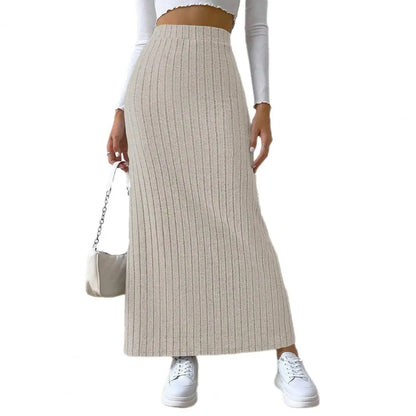 Casual High Waist Sexy Knitted Elegant Solid Office Long Autumn Winter Fashionable Skirt