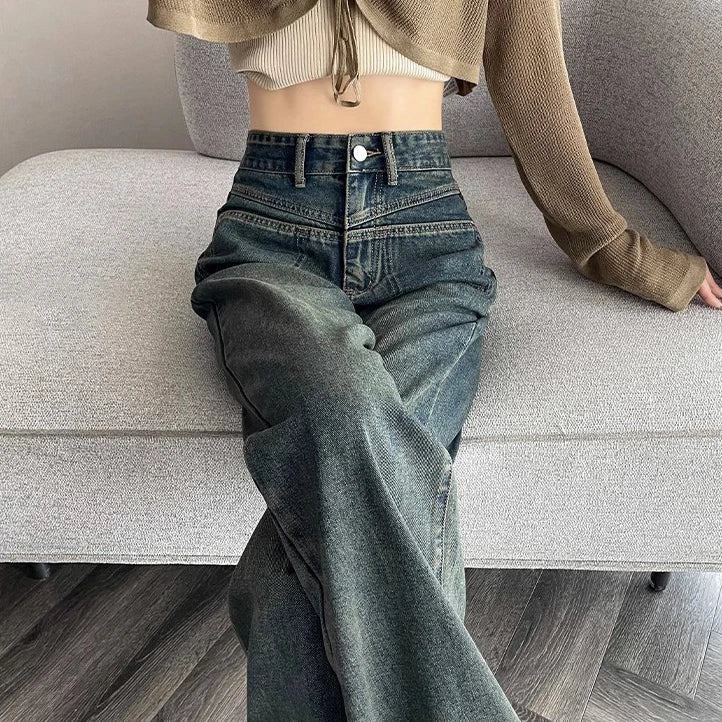 Straight Female Spring High-Waisted Thin Small Narrow 2024 New Jeans