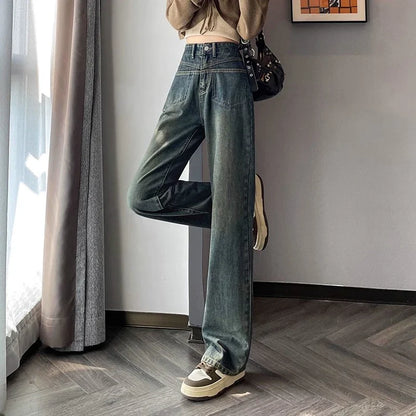 Straight Female Spring High-Waisted Thin Small Narrow 2024 New Jeans