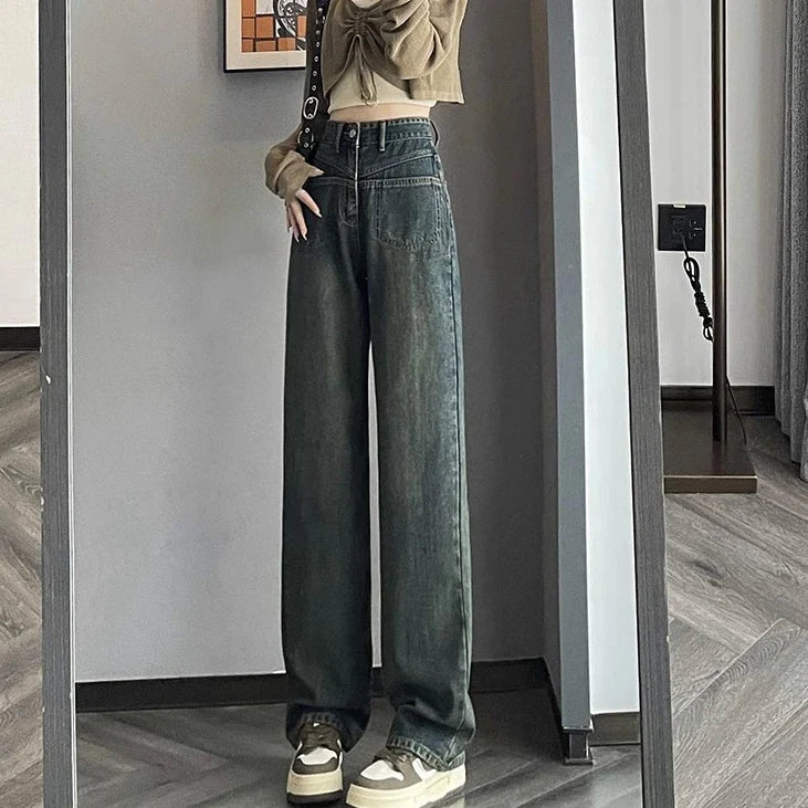 Straight Female Spring High-Waisted Thin Small Narrow 2024 New Jeans