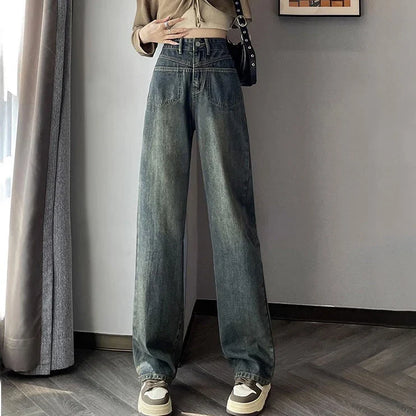 Straight Female Spring High-Waisted Thin Small Narrow 2024 New Jeans