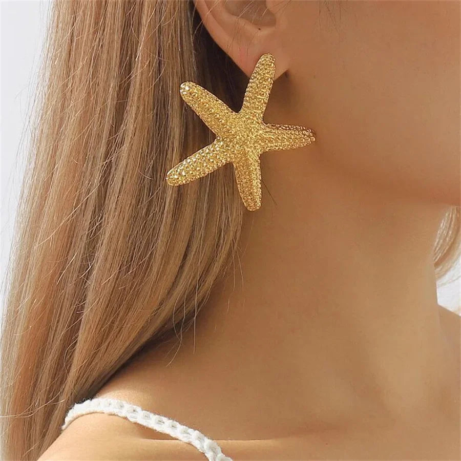 Beach Starfish Summer Party Pendant Ocean Jewelry Vacation Personalized Exaggerated Earring