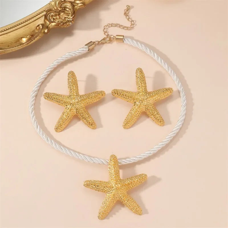 Beach Starfish Summer Party Pendant Ocean Jewelry Vacation Personalized Exaggerated Earring