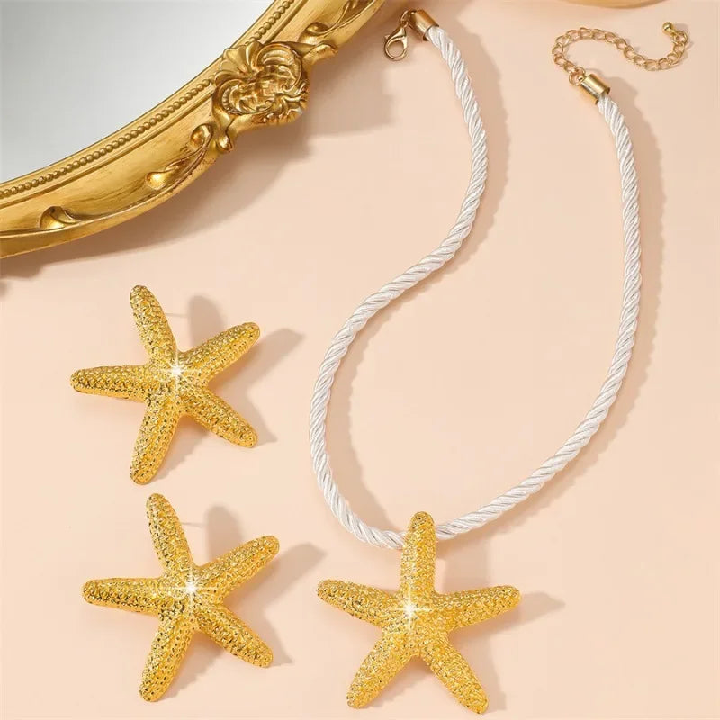 Beach Starfish Summer Party Pendant Ocean Jewelry Vacation Personalized Exaggerated Earring