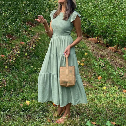 Sophisticated Casual Effortless Flattering Boho Stylish Feminine Slimming Party Ready Midi Elegant Dress