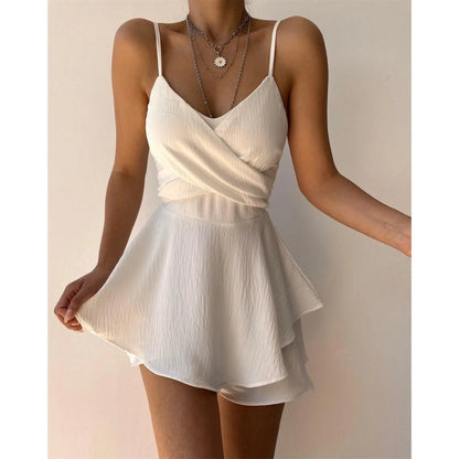 Spaghetti Strap Backless Party Sleeveless Deep V Neck Evening Prom Halter Sequins Mini Sexy Dress