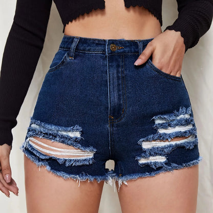 Sexy Push Up Ripped Holes Denim Classic High Waist Sexy Jeans New Classic Summer Short