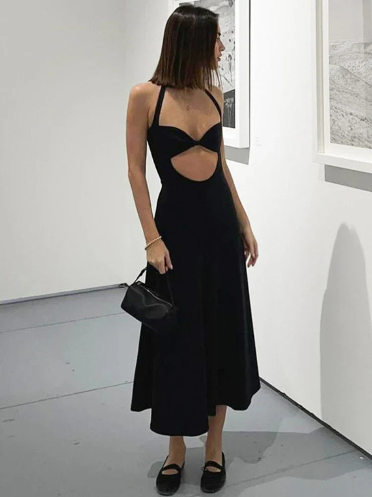 Women Backless Sleeveless Out Maxi Slim Sundress Evening Hollow Sexy Dress Dress