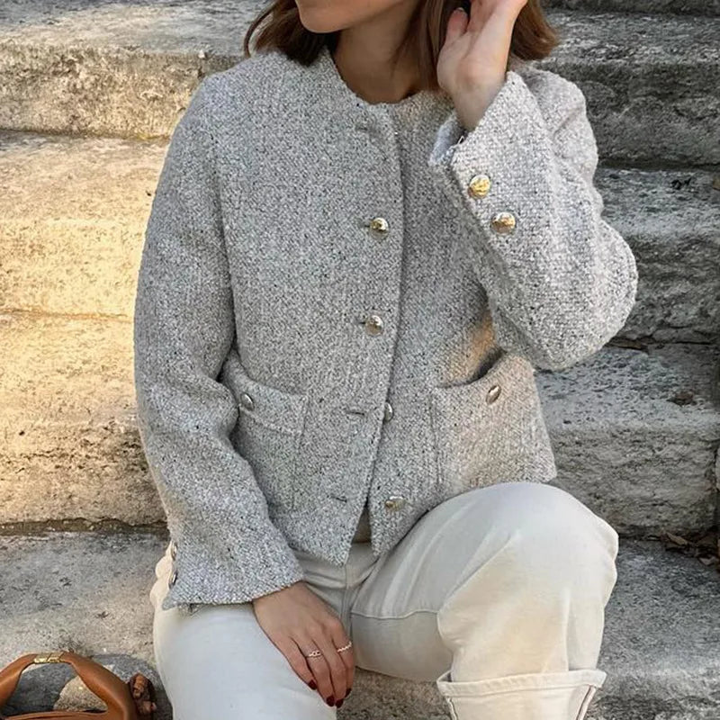 Casual Cropped Street Temperament Winter Sleeve Elegant Long Jacket