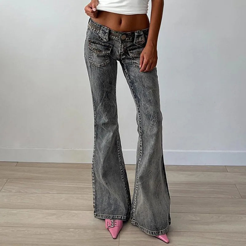 Slim High Autumn Waisted Slouchy Loose Fashion Retro Winter Street Denim Jeans