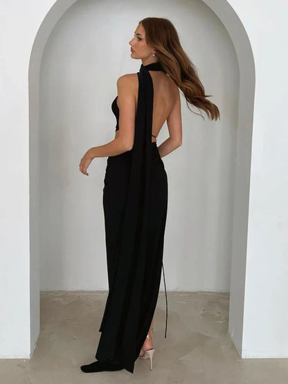 High Split Backless One Shoulder Elegant Long Summer Nightclub Maxi Dress