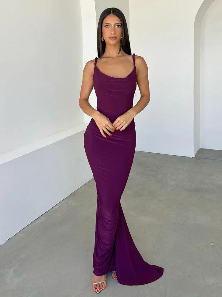 Slim Bodycon Long Mermaid Halter Off Shoulder Sexy Spring Summer Maxi Dress