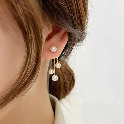 Beautiful Zircon Pearl Tassel Korean 2024 New Fashion Party Wholesale Trend Earring