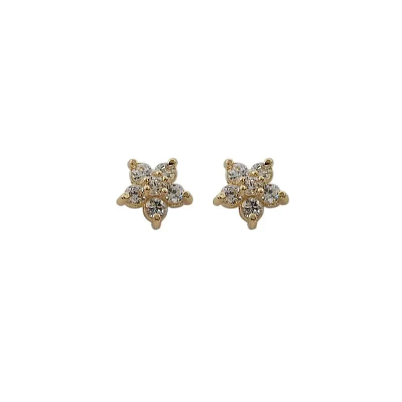 Stud Petal Girls' Crystal Hollow Flower Jewelry Mini Trendy Wholesale Earring