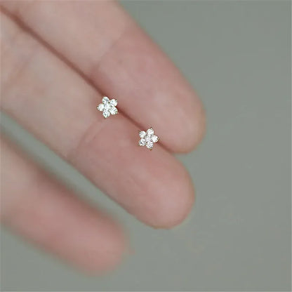 Stud Petal Girls' Crystal Hollow Flower Jewelry Mini Trendy Wholesale Earring