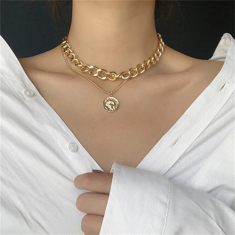 Chain Bohemian Multilayer Coins Collar Jewelry Vintage Necklace