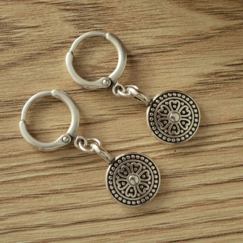 Circular Trend Bohemian Fashionable Women's Pierced Vintage European Flower Earring