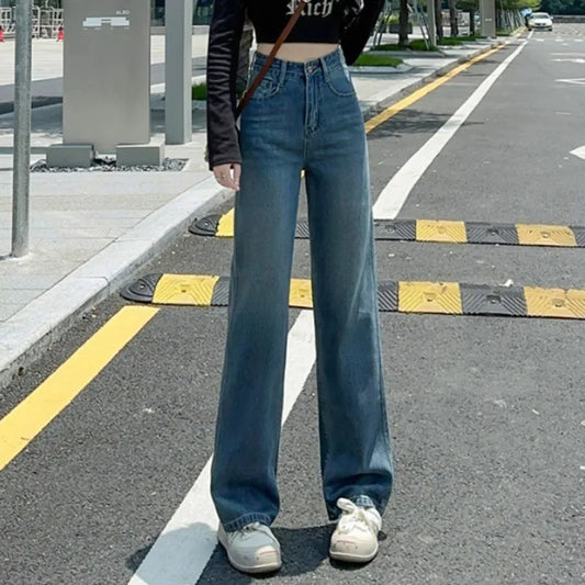 High Waist Straight Fashion Denim Jeans