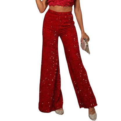 Sequin Bell Bottom Sexy High Wide Sparkle Night Out Streetwear Party Club Glitter Pants