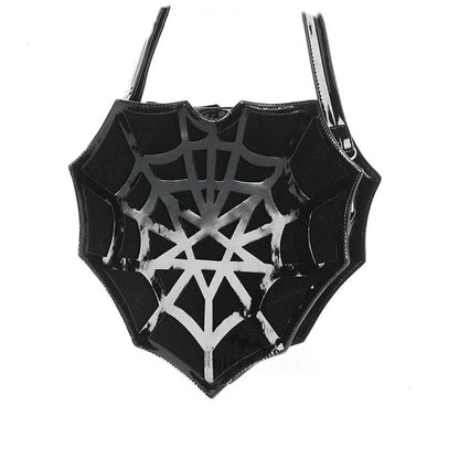 Black Women's Punk Shoulder Crossbody Spider Web Halloween Designer Creative Bag