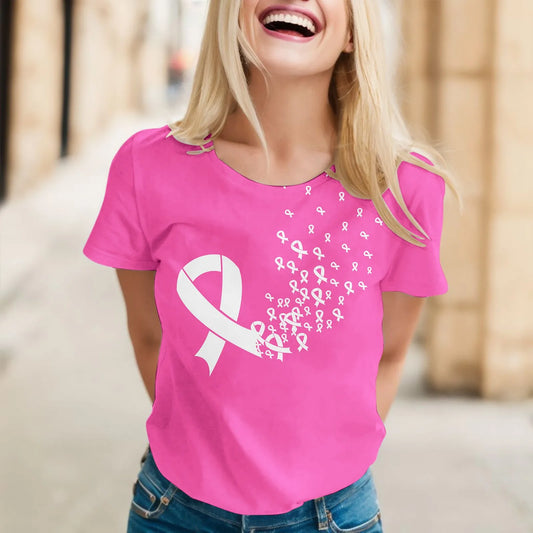 Cancer Printed International Publicity Month Pink Awareness Wholesale Breast T-shirt