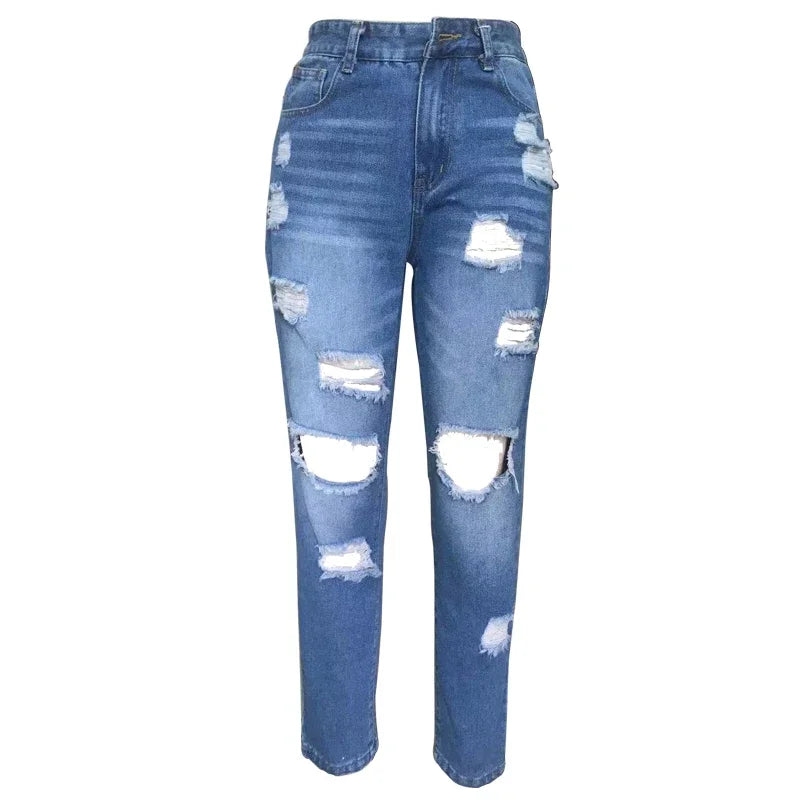 Women's Nine-point With Elastic Waist Loose Versatile Spring Summer Thin Style Jeans