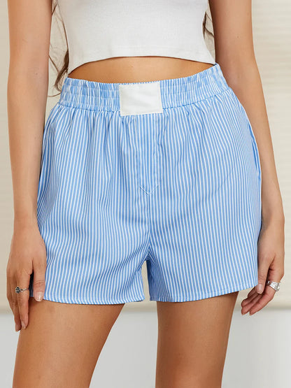 Striped Elastic Cute Gingham Y2k Micro Summer Plaid Short