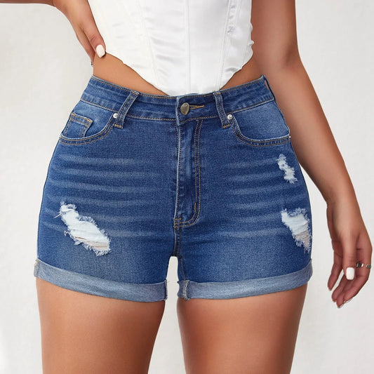 Summer Lady Clothing High Fringe Frayed Ripped Shorts