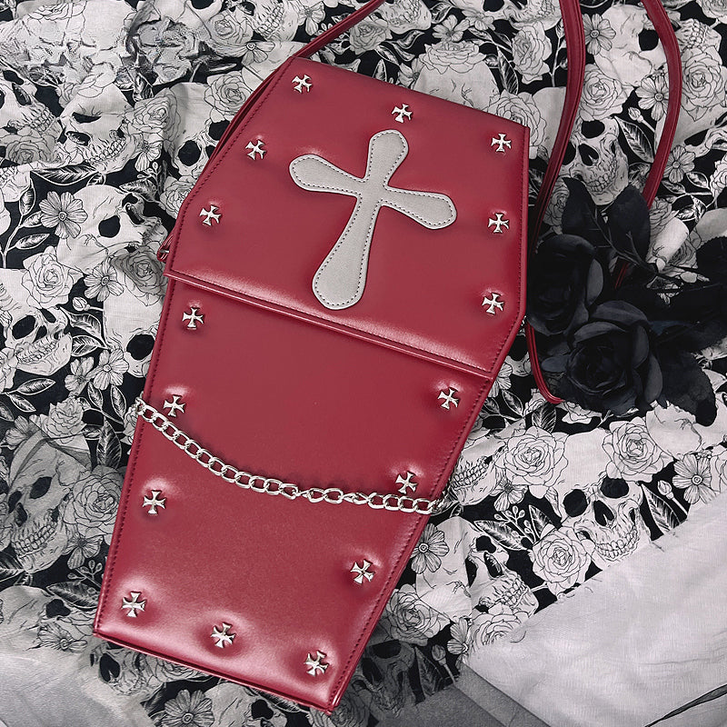 Gothic Vampire School Coffin Lolita Punk Shape Halloween Crossbody Bag