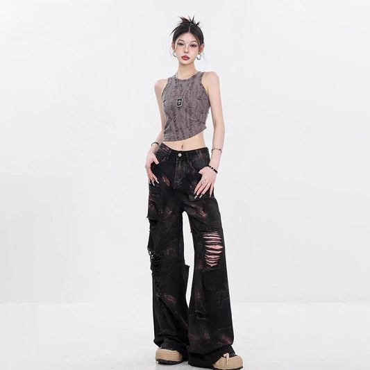 Graffiti Baggy Halloween Ripped Pants