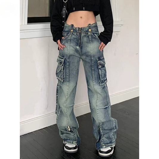 Zipper Slit Wide Halloween Leg Pants